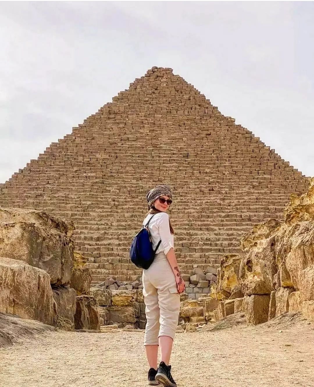 Tourist at Egypt Pyramids